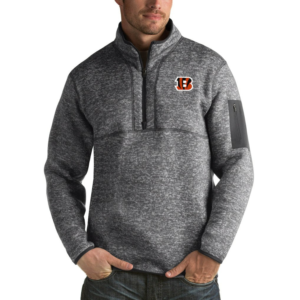 NFL Cincinnati Bengals Antigua Fortune Big & Tall Quarter-Zip Pullover Jacket