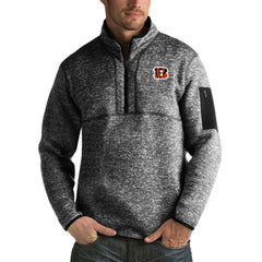 NFL Cincinnati Bengals Antigua Fortune Big & Tall Quarter-Zip Pullover Jacket