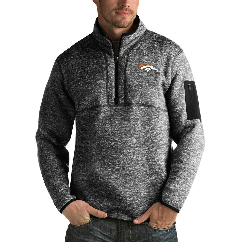 NFL Denver Broncos Antigua Fortune Big & Tall Quarter-Zip Pullover Jacket
