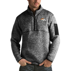 NFL Denver Broncos Antigua Fortune Big & Tall Quarter-Zip Pullover Jacket