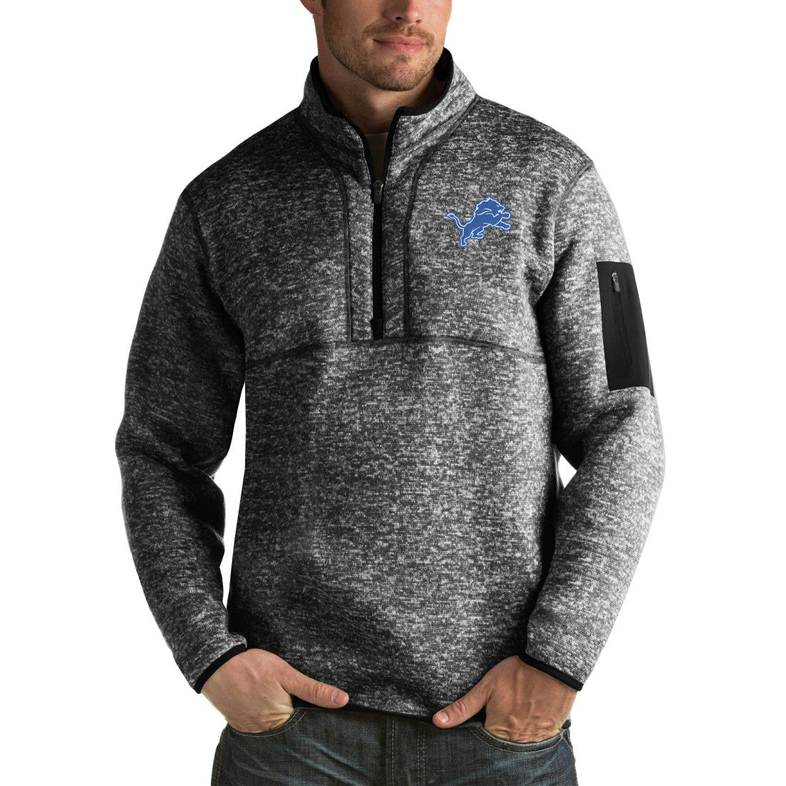 NFL Detroit Lions Antigua Fortune Big & Tall Quarter-Zip Pullover Jacket