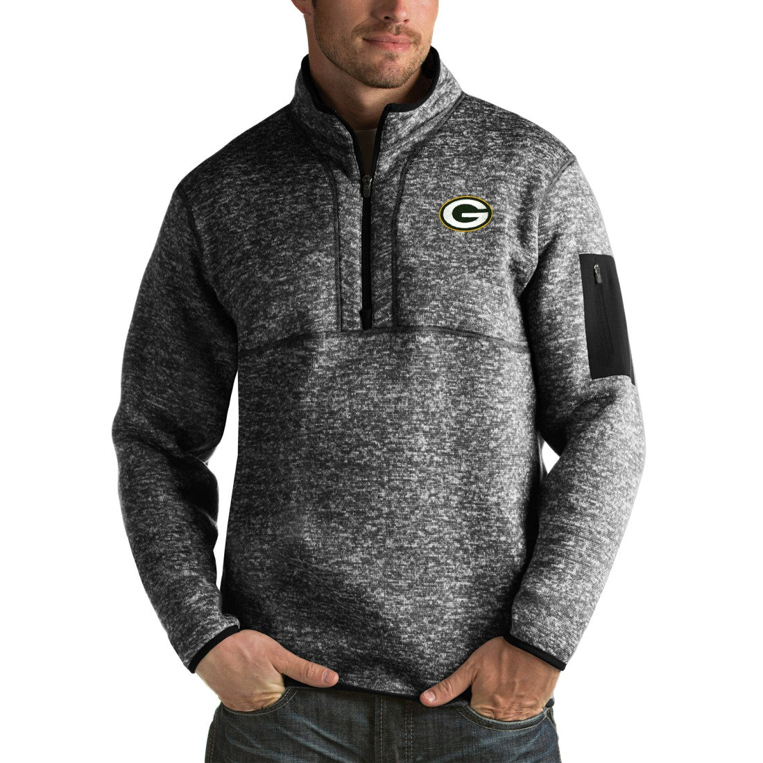 NFL Green Bay Packers Antigua Fortune Big & Tall Quarter-Zip Pullover Jacket
