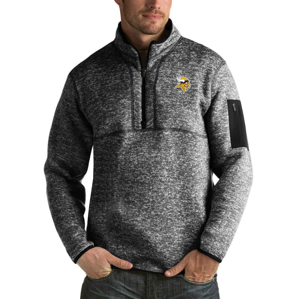 NFL Minnesota Vikings Antigua Fortune Big & Tall Quarter-Zip Pullover Jacket