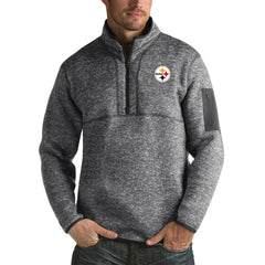 NFL Pittsburgh Steelers Antigua Fortune Big & Tall Quarter-Zip Pullover Jacket