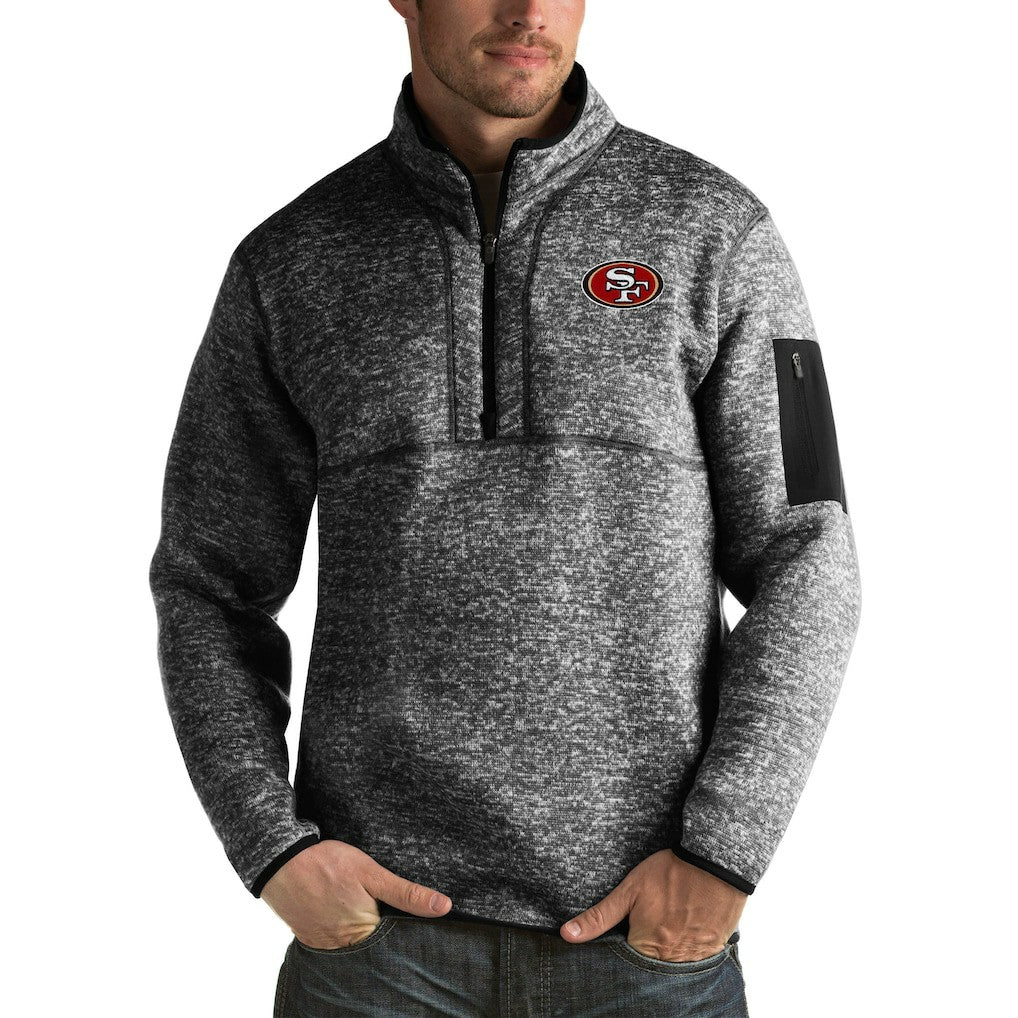 NFL San Francisco 49ers Antigua Fortune Big & Tall Quarter-Zip Pullover Jacket