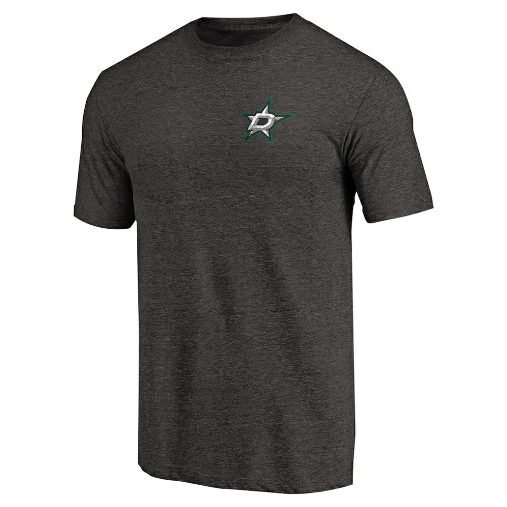 Dallas Stars Primary Logo Left Chest Distressed Tri-Blend T-Shirt