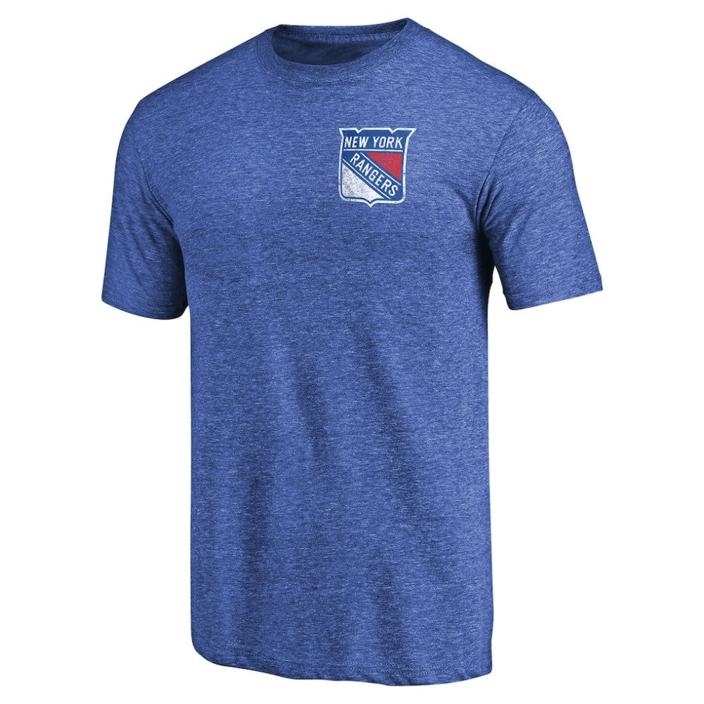 New York Rangers Primary Logo Left Chest Distressed Tri-Blend T-Shirt