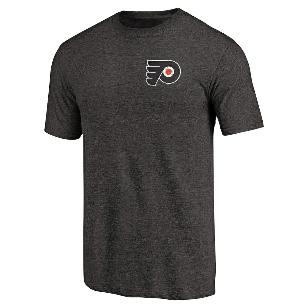 Philadelphia Flyers Primary Logo Left Chest Distressed Tri-Blend T-Shirt
