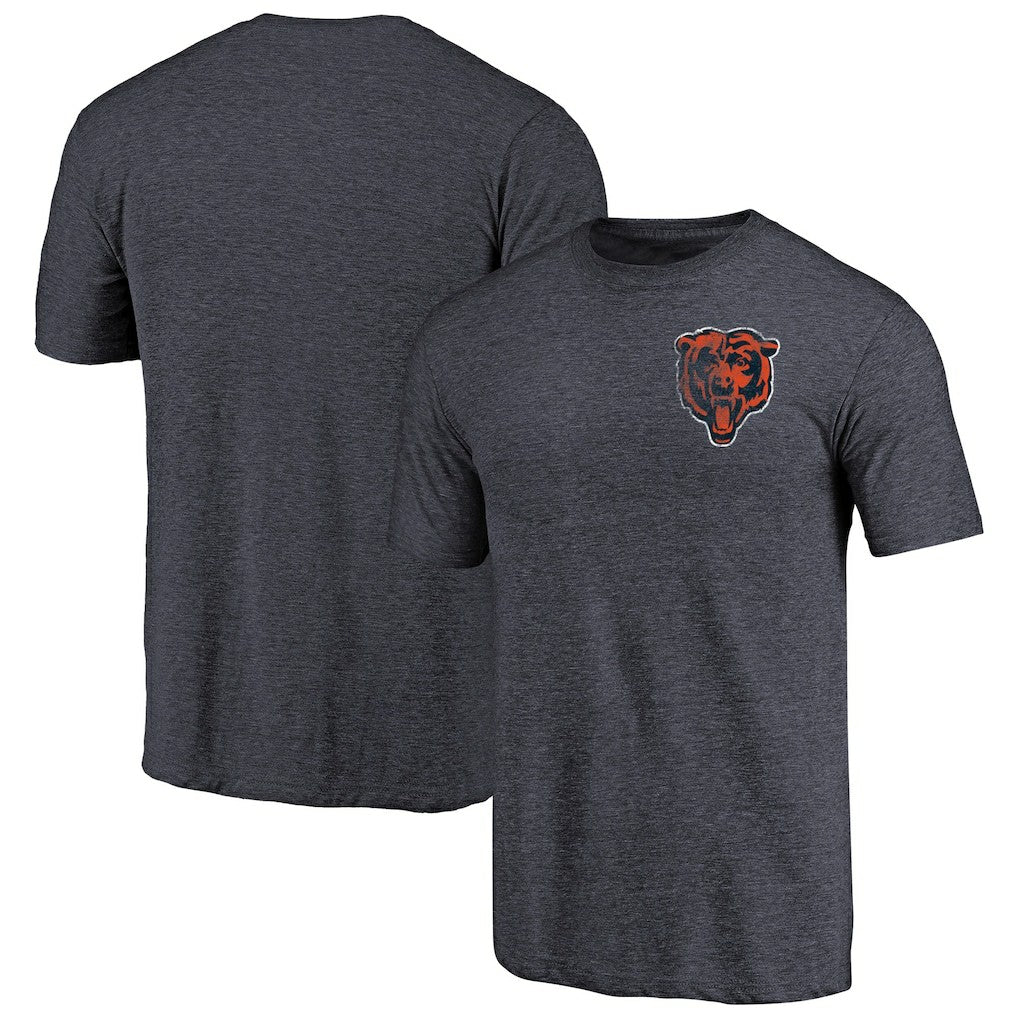 NFL Chicago Bears Primary Logo Left Chest Distressed Tri-Blend T-Shirt