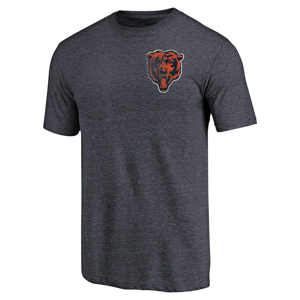 NFL Chicago Bears Primary Logo Left Chest Distressed Tri-Blend T-Shirt