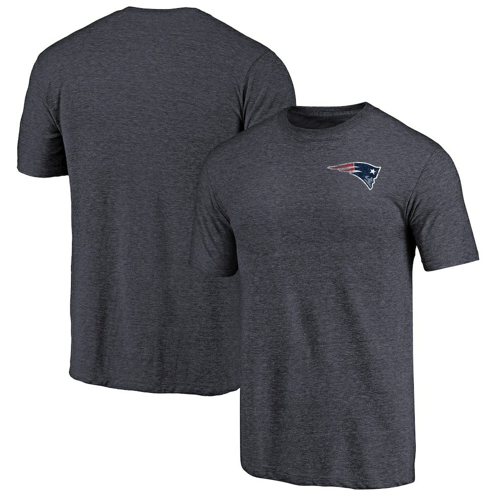 NFL New England Patriots Primary Logo Left Chest Distressed Tri-Blend T-Shirt