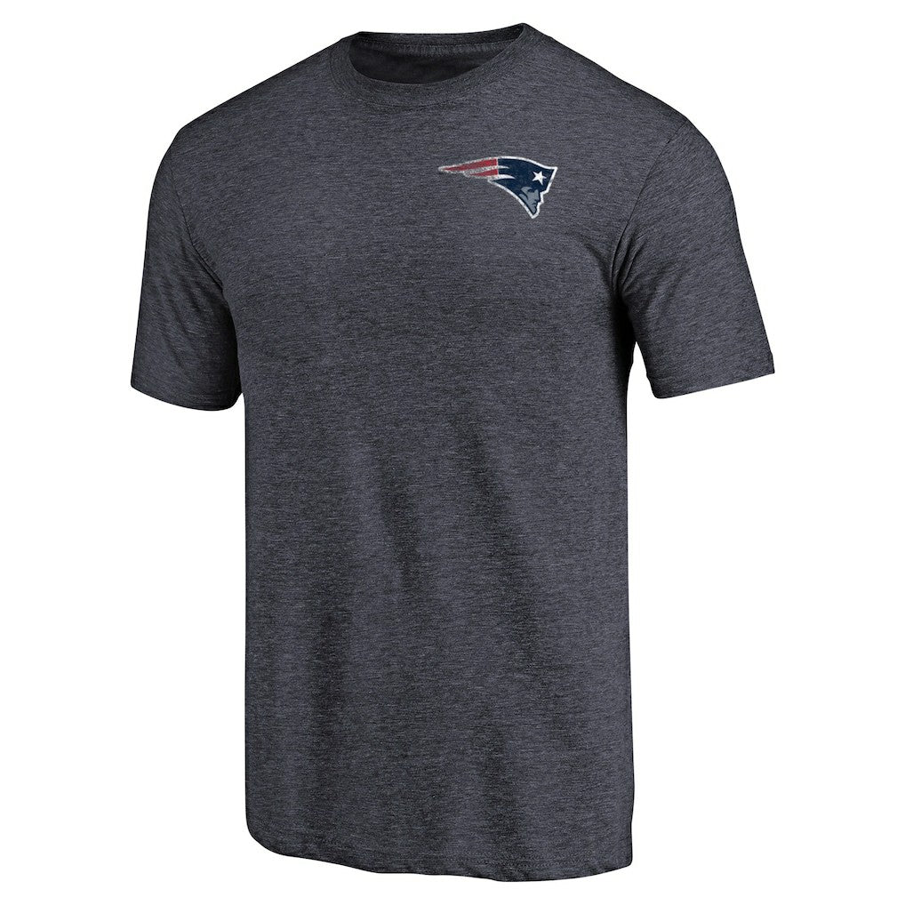 NFL New England Patriots Primary Logo Left Chest Distressed Tri-Blend T-Shirt