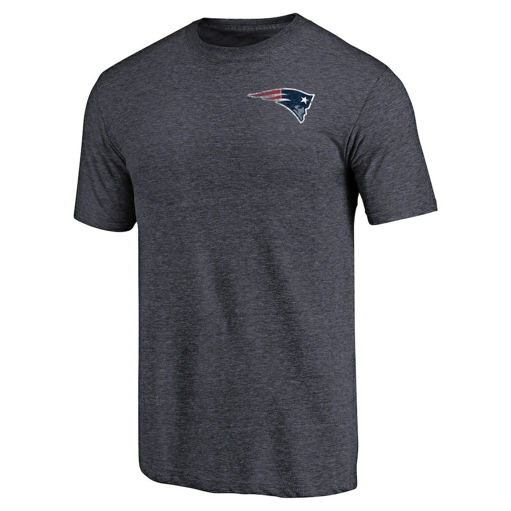 NFL New England Patriots Primary Logo Left Chest Distressed Tri-Blend T-Shirt