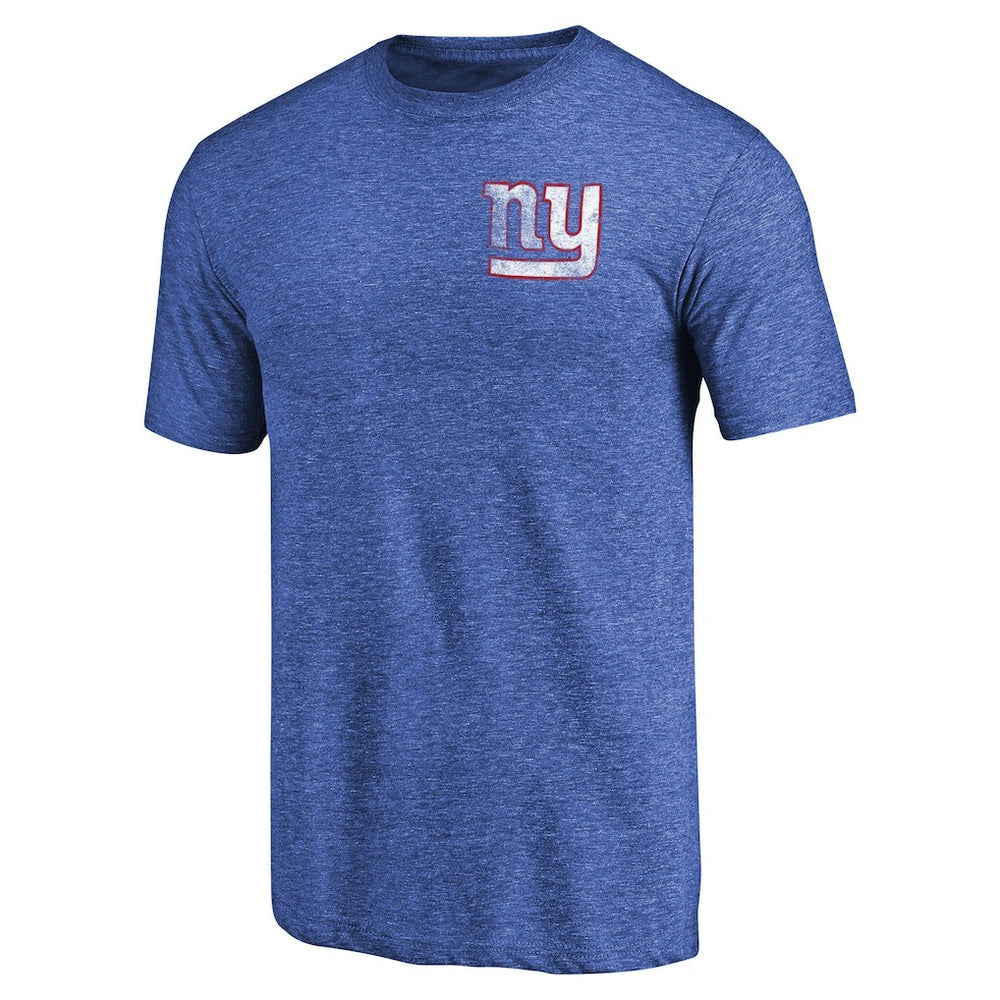 NFL New York Giants Primary Logo Left Chest Distressed Tri-Blend T-Shirt