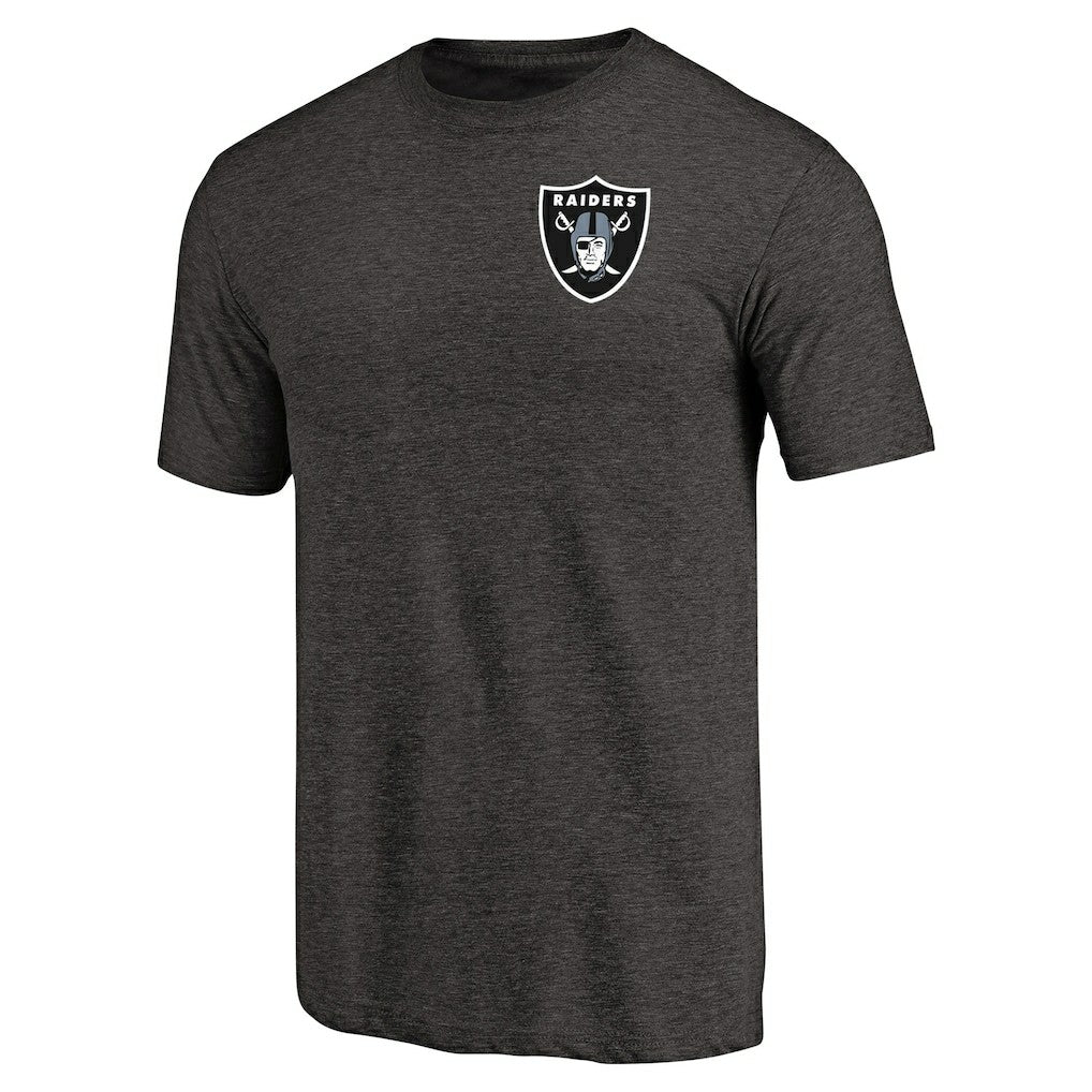 NFL Las Vegas Raiders Primary Logo Left Chest Distressed Tri-Blend T-Shirt