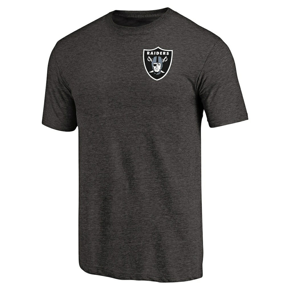 NFL Las Vegas Raiders Primary Logo Left Chest Distressed Tri-Blend T-Shirt