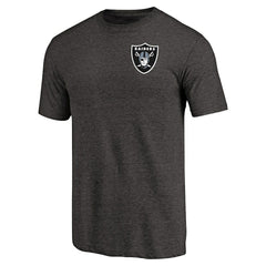 NFL Las Vegas Raiders Primary Logo Left Chest Distressed Tri-Blend T-Shirt