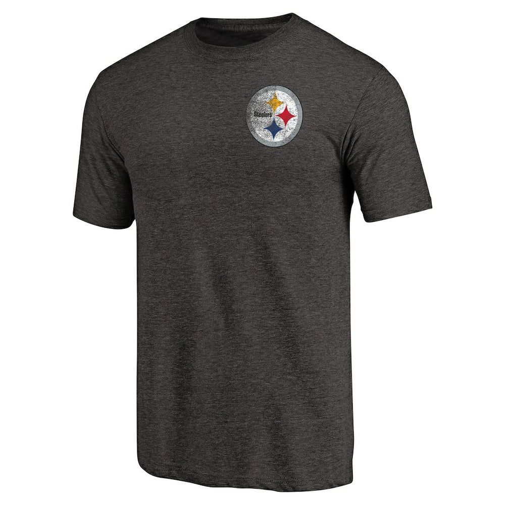 NFL Pittsburgh Steelers Primary Logo Left Chest Distressed Tri-Blend T-Shirt