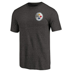 NFL Pittsburgh Steelers Primary Logo Left Chest Distressed Tri-Blend T-Shirt