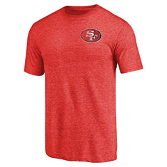 NFL San Francisco 49ers Primary Logo Left Chest Distressed Tri-Blend T-Shirt