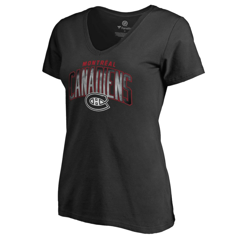 Montreal Canadiens Women's Arch Smoke V-Neck T-Shirt