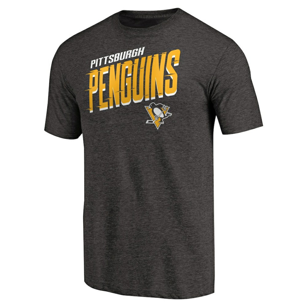 Pittsburgh Penguins Slant Strike Tri-Blend T-Shirt