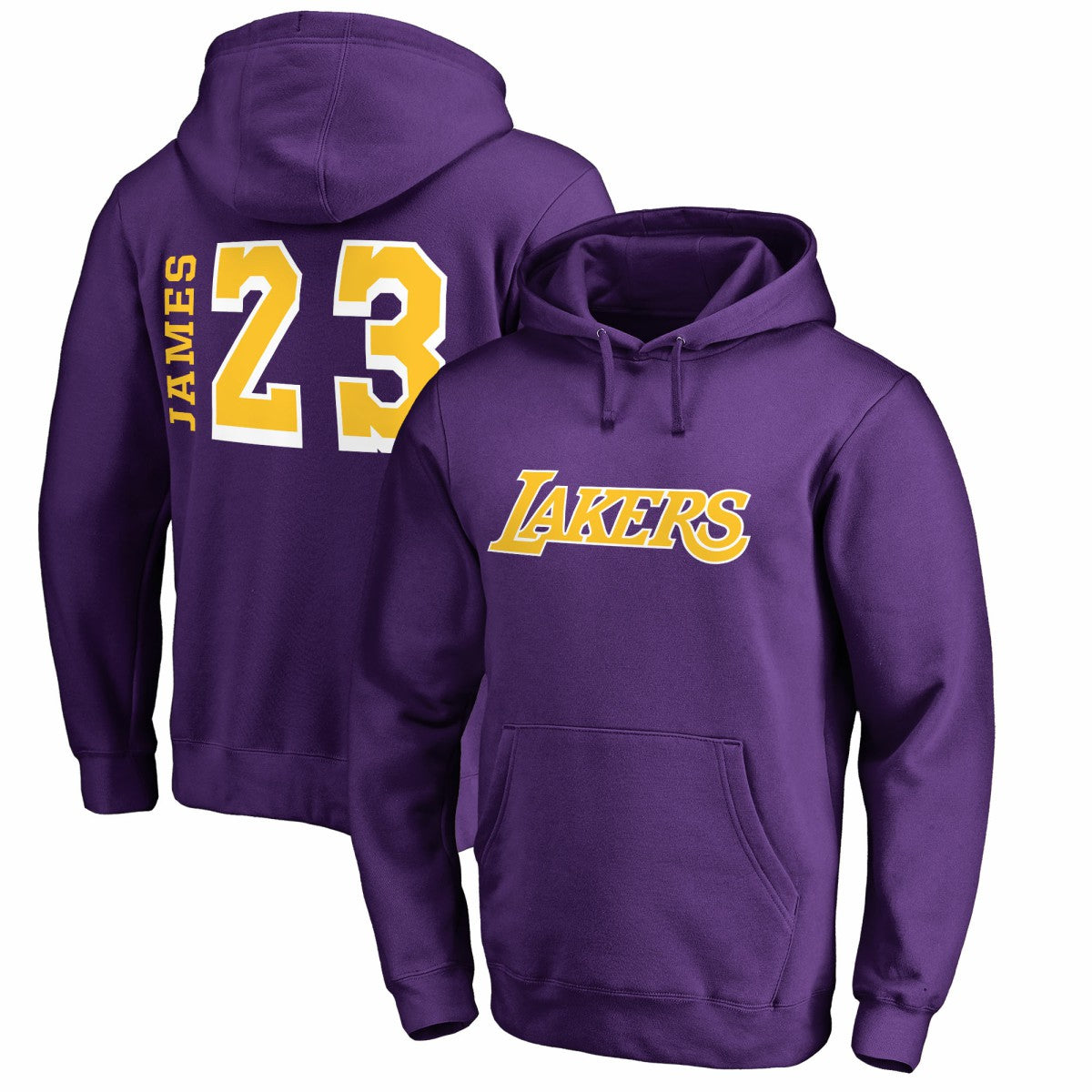 LeBron James Los Angeles Lakers Sidesweep Name & Number Pullover Hoodie - Purple on sale