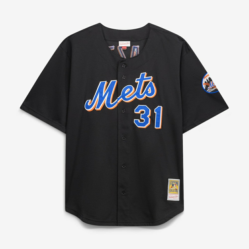 Mike Piazza New York Mets Big & Tall Cooperstown Mesh Batting Practice Jersey - Black | Mitchell & Ness