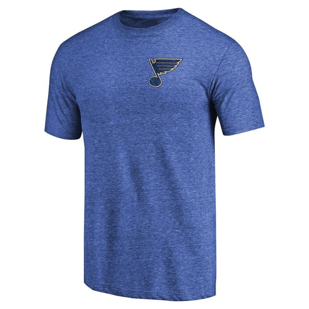 St. Louis Blues Primary Logo Left Chest Distressed Tri-Blend T-Shirt