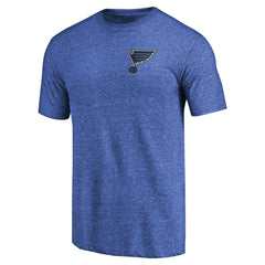 St. Louis Blues Primary Logo Left Chest Distressed Tri-Blend T-Shirt