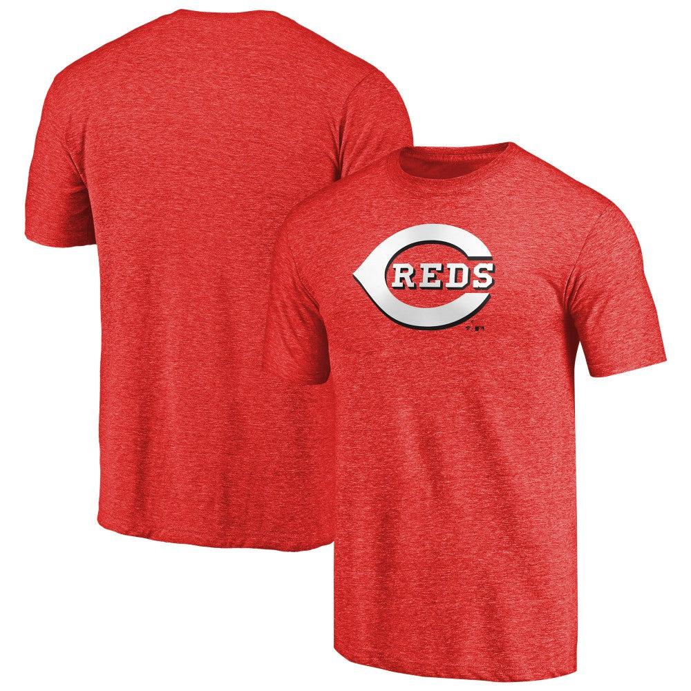 Cincinnati Reds Team Wordmark Tri-Blend T-Shirt - Red
