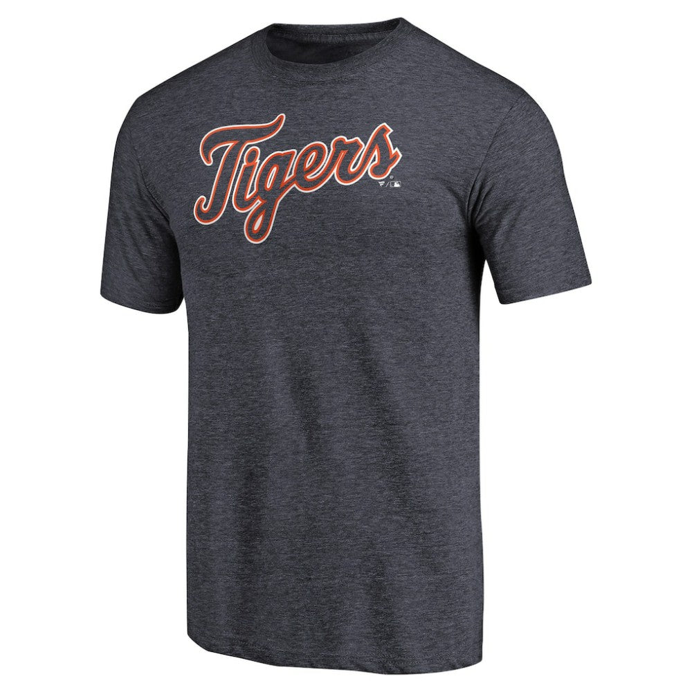 Detroit Tigers Team Wordmark Tri-Blend T-Shirt - Navy