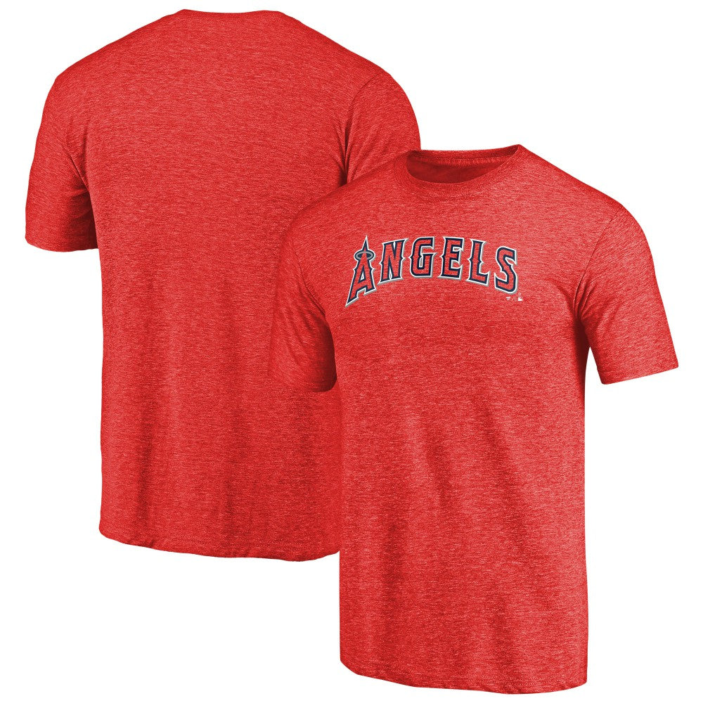 Los Angeles Angels Team Wordmark Tri-Blend T-Shirt - Red