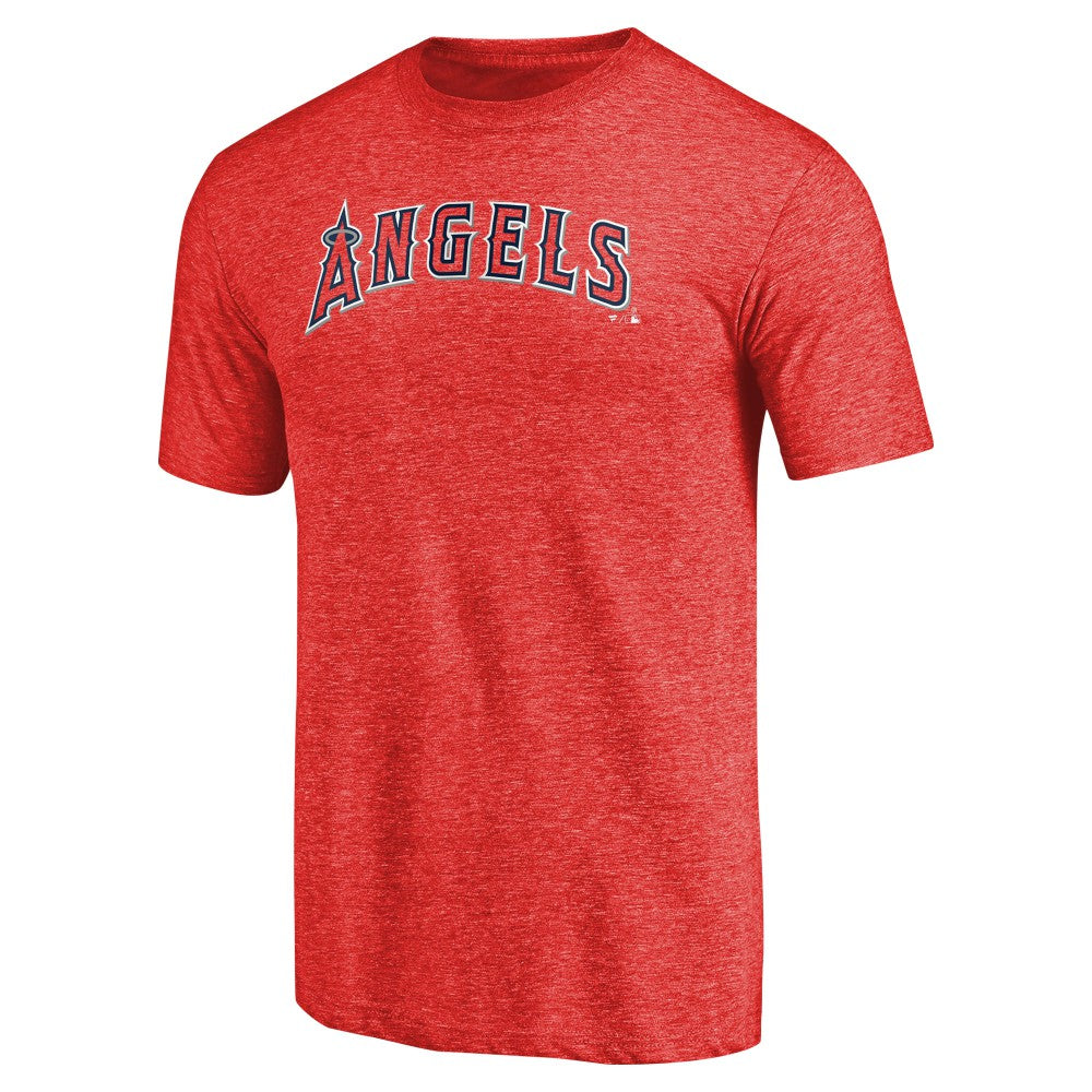Los Angeles Angels Team Wordmark Tri-Blend T-Shirt - Red