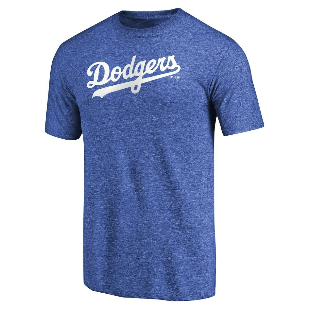 Los Angeles Dodgers Team Wordmark Tri-Blend T-Shirt - Royal