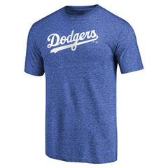 Los Angeles Dodgers Team Wordmark Tri-Blend T-Shirt - Royal