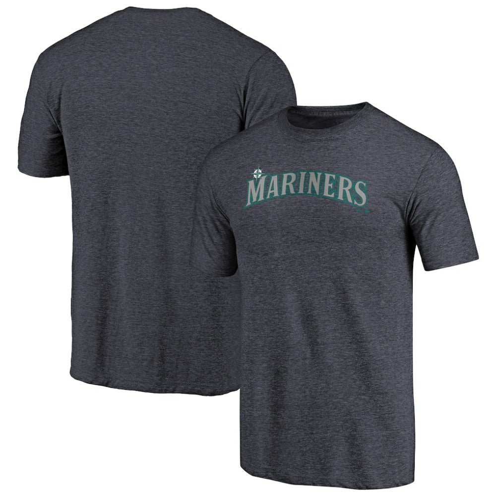 Seattle Mariners Team Wordmark Tri-Blend T-Shirt - Navy