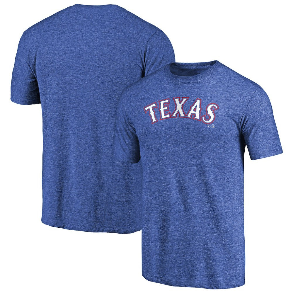 Texas Rangers Team Wordmark Tri-Blend T-Shirt - Royal