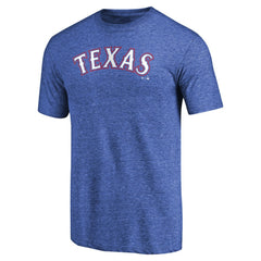 Texas Rangers Team Wordmark Tri-Blend T-Shirt - Royal