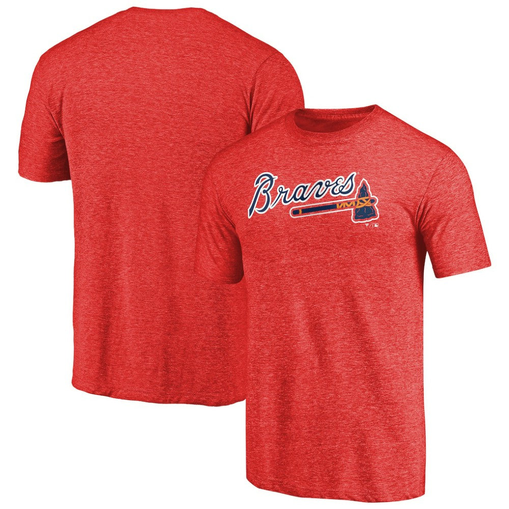 Atlanta Braves Team Wordmark Tri-Blend T-Shirt - Red