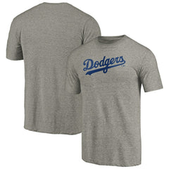 Los Angeles Dodgers Team Wordmark Tri-Blend T-Shirt - Gray
