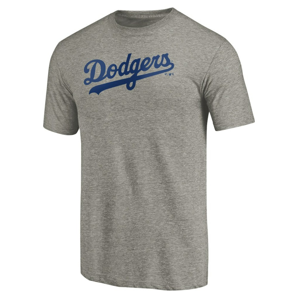 Los Angeles Dodgers Team Wordmark Tri-Blend T-Shirt - Gray