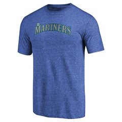 Seattle Mariners Team Wordmark Tri-Blend T-Shirt - Royal