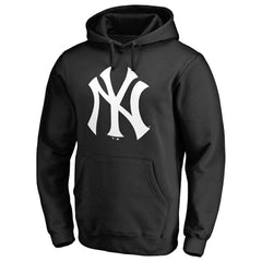 New York Yankees Official Logo Fitted Pullover Hoodie - Black