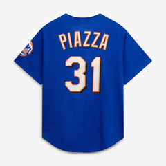Mike Piazza New York Mets Cooperstown Collection Mesh Batting Practice Button-Up Jersey - Royal | Mitchell & Ness