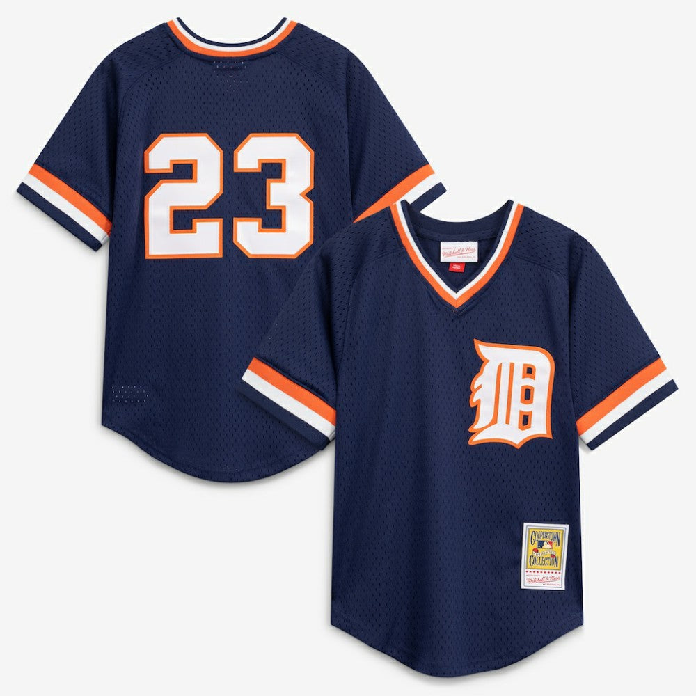 Kirk Gibson Detroit Tigers Youth Cooperstown Collection Mesh Batting Practice Jersey - Navy | Mitchell & Ness