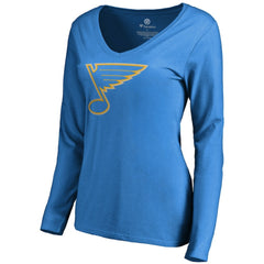 St. Louis Blues Women's Team Alternate Long Sleeve V-Neck T-Shirt