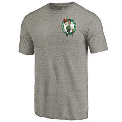 Boston Celtics Primary Logo Left Chest Distressed Tri-Blend T-Shirt - Gray sale