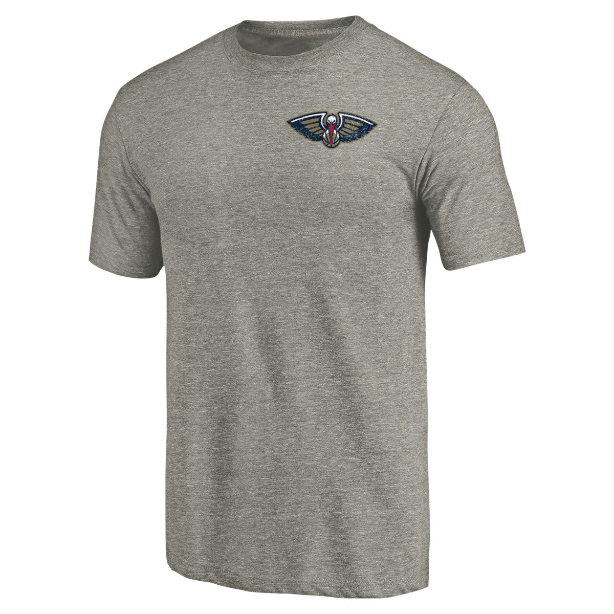 New Orleans Pelicans Primary Logo Left Chest Distressed Tri-Blend T-Shirt - Gray shop