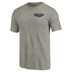 New Orleans Pelicans Primary Logo Left Chest Distressed Tri-Blend T-Shirt - Gray shop